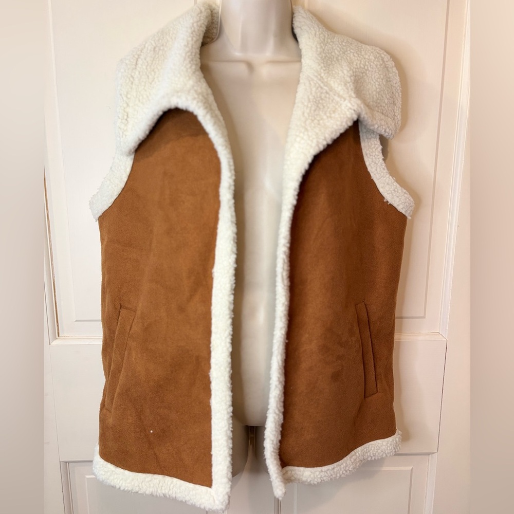 Saks Fifth Avenue Cream Faux Suede Vest
